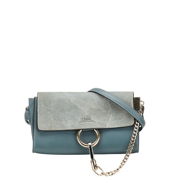 Chloe Faye Crossbody Bag green leather suede - Picture 1 of 8